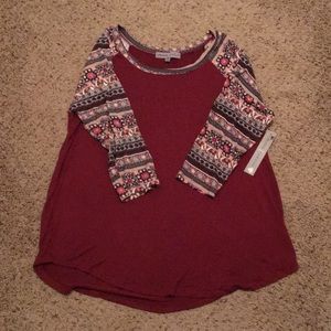 Absolutely Famous 3/4 long sleeve shirt NWT